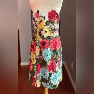 Ann Taylor Loft Floral Strapless Summer Dress